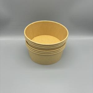 Conteneur d'emballage alimentaire avec impression de logo personnalisé, bols à salade en papier kraft avec couvercle en papier PP - Product Image 5