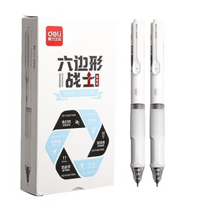 Deli SF300 0.5mm ST Tip Gel Pen Black Ink Press Activated Silent For Students Exams - Product Image 1