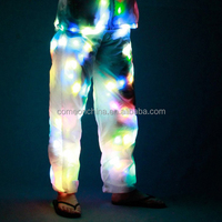 LED ışıklı pantolon dans kostüm Light up pantolon cadılar bayramı Cosplay Light up egzersiz pantolonları festivali giysi parlayan LED pantolon