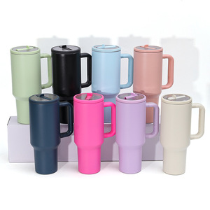 Premium 40oz Double Wall Vacuum Insulated Stainless Steel Travel Mug with Handle Flip Lid Keeps <b>Drinks</b> Cold 24 Hours for Home Of - Product Image 2
