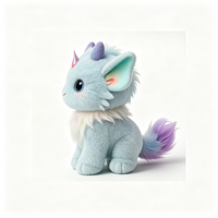 Peluche Dragon Fantaisie Bleu Clair Mignon et Moelleux en Gros, Idéal pour Cadeau de Fêtes, Jouet en Peluche Personnalisé, Vente Chaude