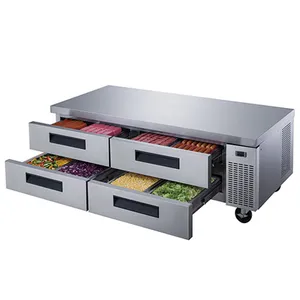 4つの引き出しワークテーブル冷蔵庫を備えた冷凍機器シェフベース-キッチン