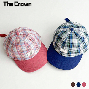 Casquette de baseball vintage à carreaux personnalisée de haute qualité, légère, unisexe pour enfants, à visière plate et blocs de couleur, vente en gros - Product Image 2