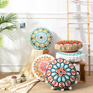 <span class=keywords><strong>Coussin</strong></span> de sol bohème marocain Mandala méditation tissé tufté <span class=keywords><strong>rond</strong></span> Boho siège indien jeter taie d'oreiller - Product Image 6