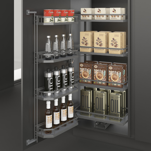 ARTSTEEL Rectangle Linked Pull-Out 4-Tier <strong>Basket</strong> for Tall Kitchen Cabinet Large Capacity Corrosion-Proof Eco-Friendly Q235 Steel - Product Image 2
