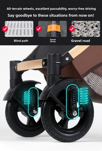 Nouvelle conception de poussette panoramique 2-en-1 convertible, allant du position assis à la position couchée, légère, pliable, bidirectionnelle, pour nouveau-né et enfant en bas âge - Product Image 6