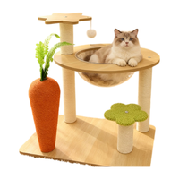 Arbre à chat avec condo, poteau à gratter en sisal, plateforme d'escalade, jouet pour chat peu encombrant pour petit appartement