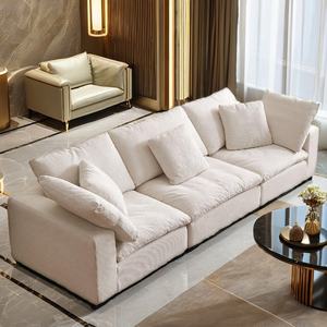 أريكة حديثة بثلاثة مقاعد ODM لأثاث غرفة المعيشة أثاث داخلي دافئ سحابة - Product Image 3