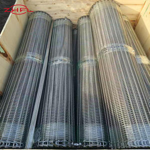 ลูกกลิ้งสายพานลำเลียงแบบตาข่ายลวดเหล็กชุบโครเมียมแข็ง  ผ้าลวดทอธรรมดา PVC เกรดอาหาร  แบบตัดได้หลากหลายรูปแบบ - Product Image 1