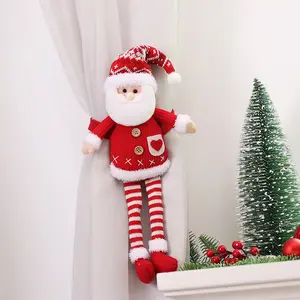 Noel süslemeleri tedarikçisi Santa kardan adam peluş Gnomes bebek noel perde tutucu tiecurtain perde toka klip