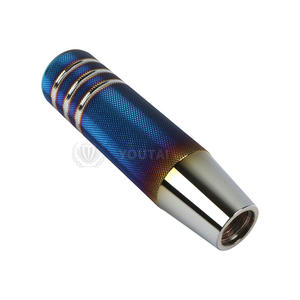 Pomello del cambio Neo antiscivolo universale da 13cm manopola della leva del cambio in alluminio zigrinato smerigliato blu bruciato - Product Image 3
