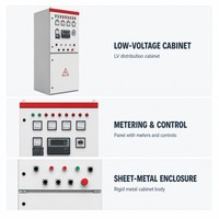 Panneau de synchronisation 800A pour groupe électrogène, armoire de commande de mise en parallèle, système de distribution d'énergie, appareillage de commutation industriel basse tension IP54