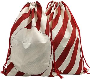 Monogramma personalizzato Bufalo di Natale Plaid nero bianco Plaid sacchetto di caramelle di tela coulisse sacchetto regalo di natale di Babbo Natale - Product Image 6
