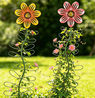 2er-Set Blumentopf-Kletterpflanzen Rostfreie Garantie Fächerförmiges Metall-Gartenspalier für Jasmin-Wachstum