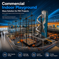 Équipement de terrain de jeu intérieur commercial, structure de jeu d'aventure multi-niveaux, structure d'escalade, conception personnalisée pour les projets FEC