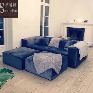 Ghế Sofa Salas Dạng Mô-đun Hiện Đại Tùy Chỉnh Bộ Phòng Khách Trong Nhà Bằng Vải Một Mảnh Bộ Sofa L Cắt Cho Phòng Khách Roomi