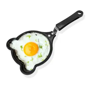 Yaratıcı karikatür dökme demir Diy kahvaltı aşk omlet tava omlet yapışmaz düz tava