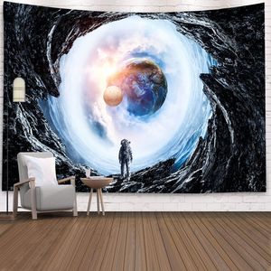 Astronaute <span class=keywords><strong>Tapisserie</strong></span> L'espace Hippies Mur Tapis <span class=keywords><strong>Tapisserie</strong></span> Psychédélique Polyester Lune Tapisseries Mur <span class=keywords><strong>Tissu</strong></span> Grande Chambre Mur <span class=keywords><strong>Tissu</strong></span> - Product Image 1