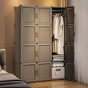 Eenvoudig Ontwerp Van Slaapkamer Modulaire Kleding Patchwork Garderobe Assembleren Plastic Opbergkasten - Product Image 1