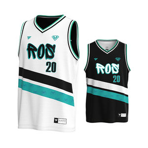 Maillot de basket-ball d'équipe personnalisé réversible impression par sublimation uniforme de basket-ball rayé de style classique - Product Image 3
