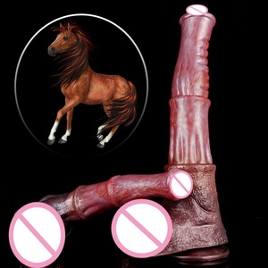 YOCY Big Horse <b>Dildo</b> Silicone Soft Animal Cock Realistic Penis Huge Testis Adult Sex Toys for Women Massage Anal Plug Supplies - Product Image 1