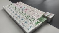 Personalisiertes Modernes Acryl-Amerikanisches Mahjong-Set mit Faltbaren Gestellen, Individuell Graviertem Design, Grün, 4-Schicht-Edition, 160-Teilig