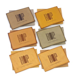 Leather Label Rectangle Embossed Genuine Leather <b>Tag</b> for Garment Eco-Friendly Laser Cut Edge - Product Image 6