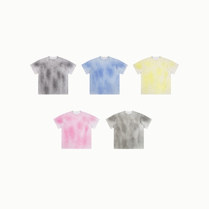 T-shirt Oversize da Uomo American Hype Dipinta a Mano a Maniche Corte, Stile High Street US Streetwear, Effetto Cotone-Lino - Product Image 6