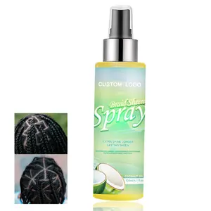 Kustom Logo mengepang rambut Semprot Styling produk Braid Sheen Spray dengan Shine untuk perawatan rambut Braid rambut