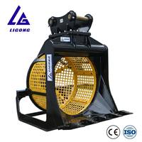 En stock : Godet de criblage hydraulique haute efficacité avec dents remplaçables pour la séparation des sols