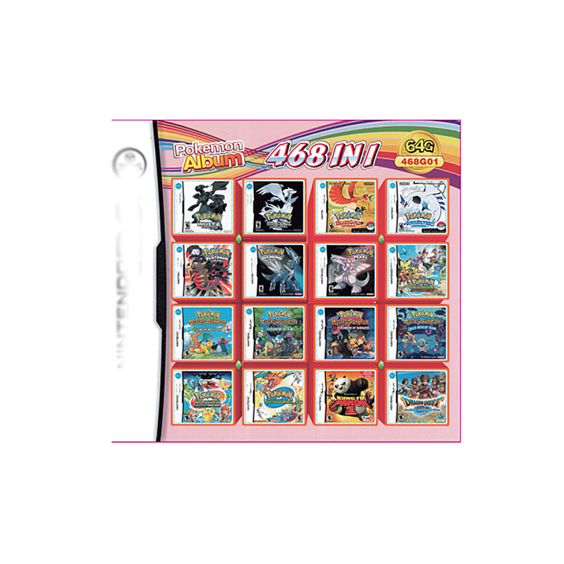 Видеокартридж 468 в 1 DS игровые карты NDS DS игровая карта для альбома Pokemon