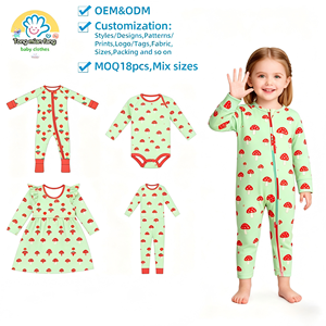 Combinaisons à manches longues en fibre de bambou personnalisées de haute qualité pour bébé, pyjama une pièce Zippy - Product Image 1