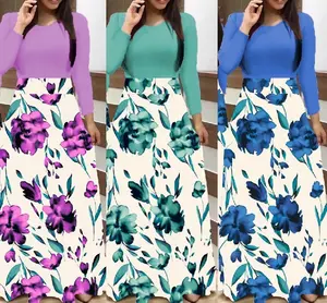 Váy In Hoa Dài Tay Cho Nữ Y212032 Đầm Nữ Chất Lượng Cao Giá Rẻ Váy Ngoại Cỡ