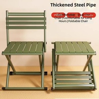 Chaise de camping pliante épaissie avec dossier, siège portable pliable pour la pêche et le camping, conception empilable pour la cuisine et l'extérieur
