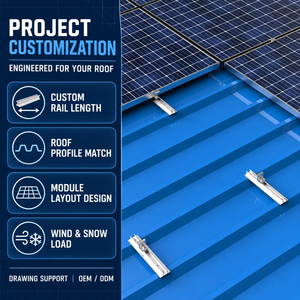 Vente en gros de mini rails solaires profilés en aluminium rayonnages de montage système de support de panneau solaire pour toit en métal - Product Image 1