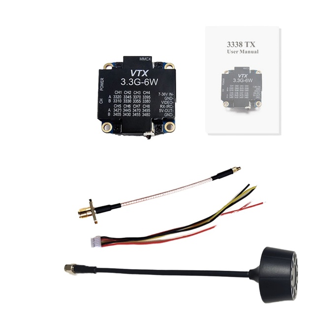 VRX OEM 3.3G 6W VTX RC Drone Spare Part High-Speed Image Transmission with Metal & Plastic Unisex 14 Years & up