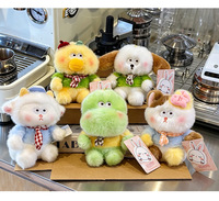 Ensemble de peluches d'animaux de dessin animé variés, mignonnes et moelleuses : canard, chien, chat, mouton, dinosaure, jouets en peluche doux, personnages kawaii
