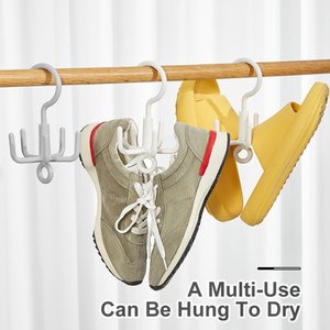 Creative Multi Functional <b>Wardrobe</b> Hooks Plastic Rotating 5 Claws Bag Hanger Clothes Hats Hook Belt Tie Rack - Product Image 6