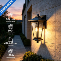 Applique murale extérieure carrée LED étanche IP44 de haute qualité, en aluminium moulé sous pression, couleur marron doré vintage, garantie 3 ans pour jardin