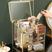 Boîte de rangement cosmétique étanche à la poussière, tiroirs de bureau pour ménage à grande capacité, coiffeuse et produits de soins de la peau, armoire de finition
