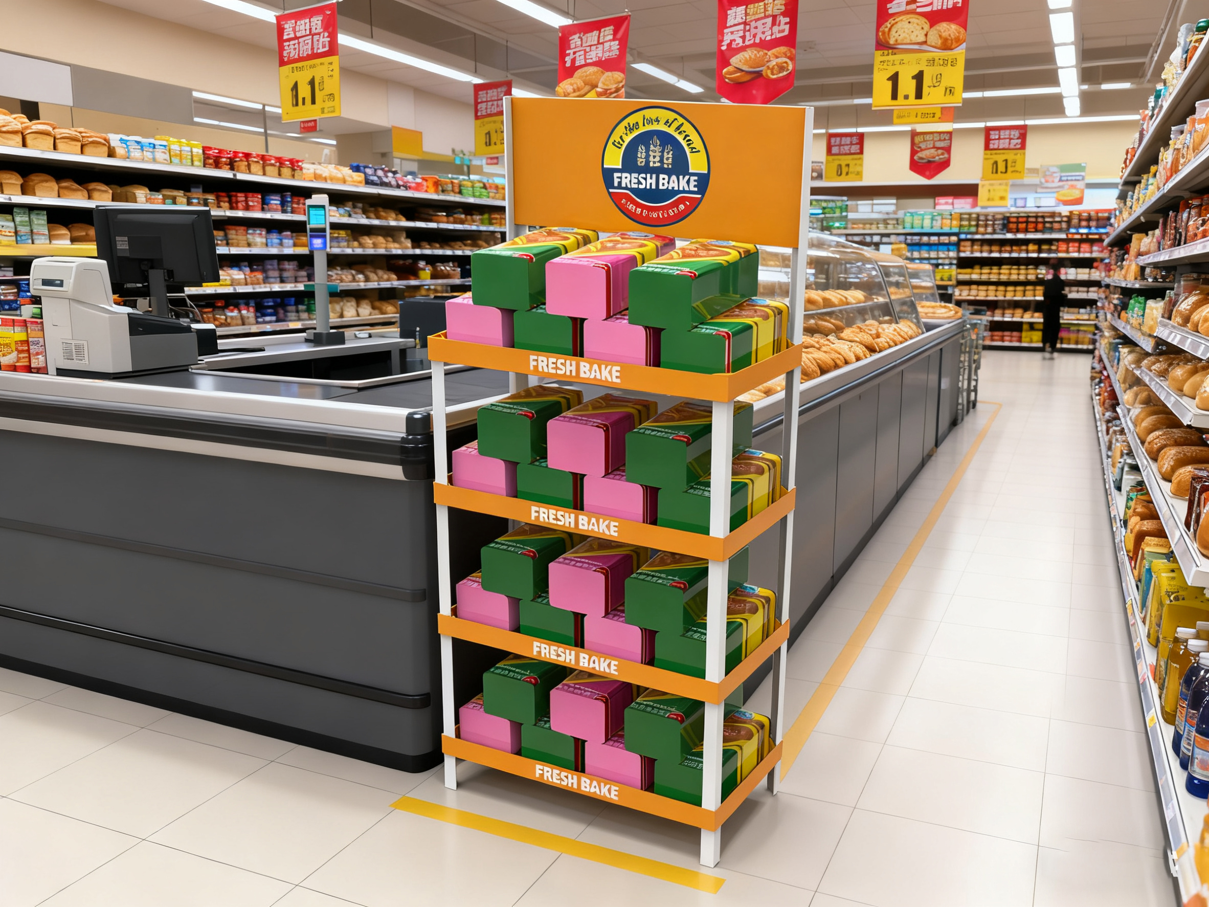 Custom Light-Duty Plastic Multi-layer Bread and Snack Display Rack for Supermarket & Retail Store — view 5