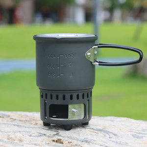 Réchaud à alcool portable pliable en alliage d'aluminium SRDWOS WOSAL001 pour camping et pique-nique en extérieur, <span class=keywords><strong>coupe</strong></span>-<span class=keywords><strong>vent</strong></span> et léger, avec tasse à eau - Product Image 2