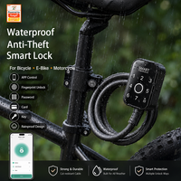 Serrure de vélo numérique intelligente portable TUYA avec carte électronique NFC, application mobile Tuya Cloud et déverrouillage par empreinte digitale et clé