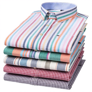 Camisa de Manga Larga a Rayas Retro para Hombre, Antiarrugas, de Alta Calidad, 100% Algodón, Corte Holgado Informal para Primavera y Otoño, Suministro ODM - Product Image 2