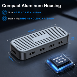 ฮับ USB C 4 in 1 ความเร็ว 10Gbps รองรับการใช้งานแบบครบวงจร Type C 4K 60Hz วิดีโอและเสียง 100W PD มัลติพอร์ต USB 3.2 <span class=keywords><strong>Gen2</strong></span> แท่นวางสำหรับ MacBook - Product Image 2