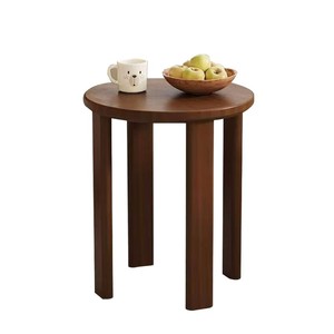 Solid Wood Stackable <b>Stool</b> Round Low Chair For <b>Bedroom</b> Living Room Study Modern Minimalist Design - Product Image 2