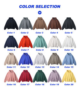 Sweats à capuche en coton de haute qualité, personnalisables avec logo, épais, lourds, surdimensionnés, vierges, à enfiler - Product Image 2