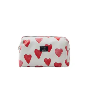 Caricato resistente facilmente distorto a forma di cuore pin cosmetic bag coolfull-scale sacchetti cosmetici rettangolari pertinenti