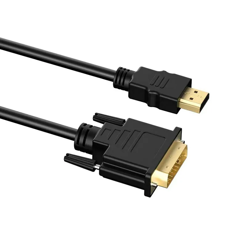 DVI ke HDMI 1080p konektor HDMI pria ke DVI 24 + 1 jantan 4 pin monitor ganda kabel dvi