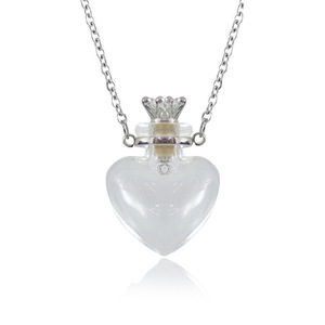 Collar con frasco de perfume en forma de corazón, botella de agua con forma de gota, cadena de acero inoxidable, crea un collar con frasco de sangre - Product Image 2